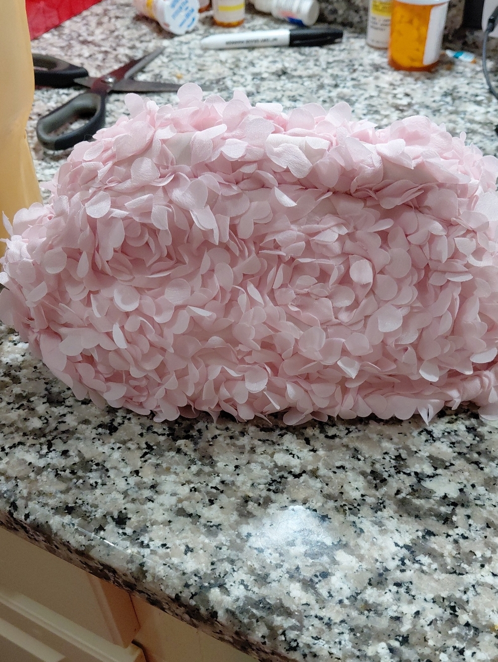 Pink Floral Petal Purse Decorative Pillow - Soft Textured Home Accent